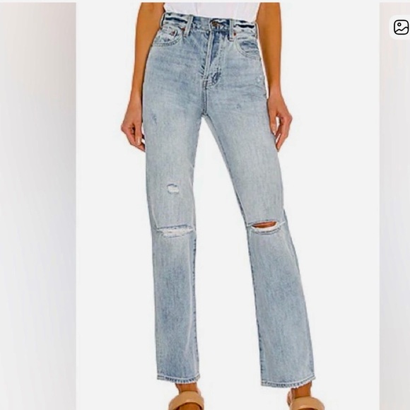 pistola Denim - Pistola Light Blue Distressed lightweight Straight leg High Rise Jeans size 25